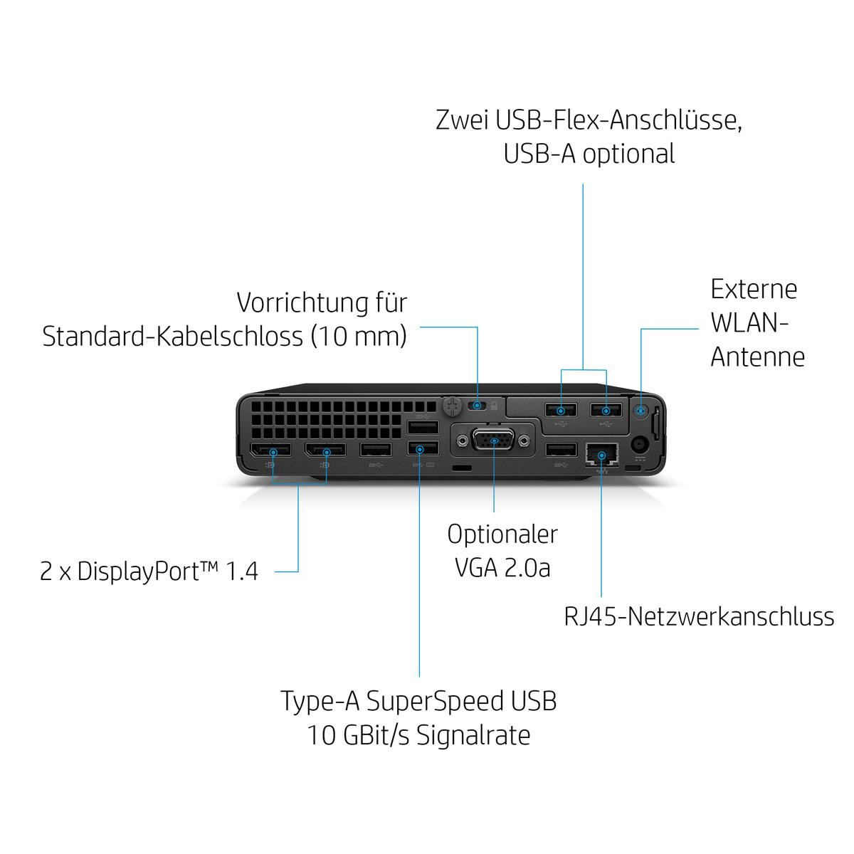 HP EliteDesk 800 G6 Mini | Intel Core i5-10500T | 32GB RAM |  256GB SSD | WLAN | Win 11 Pro