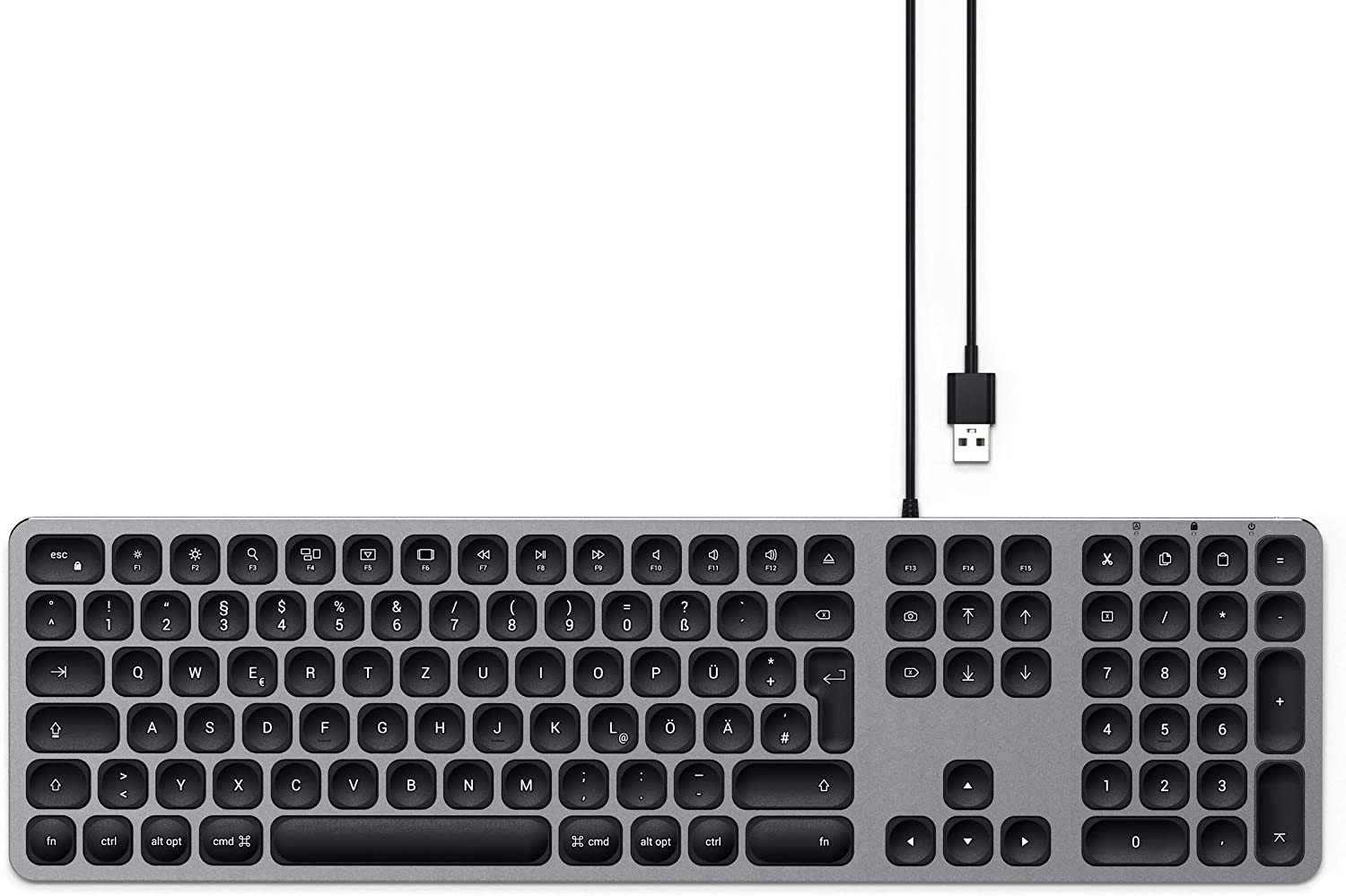 SATECHI USB-Keyboard Aluminium für MAC | Tastatur USB, Space Grau, QWERTZ deutsch