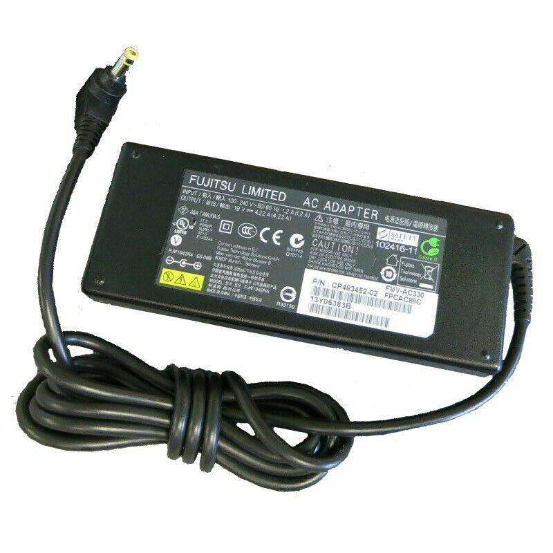 Original Fujitsu Netzteil 80 Watt Rundstecker AC Adapter Ladegerät mit Stromkabel